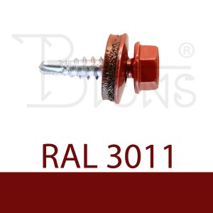 Samovrtný šroub pro spojení plechů 4,8 x 19 vínově červený RAL 3011 - obr. 1