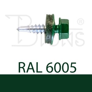 Samovrtný šroub pro spojení plechů 4,8 x 19 tmavě zelený RAL 6005 - obr. 1