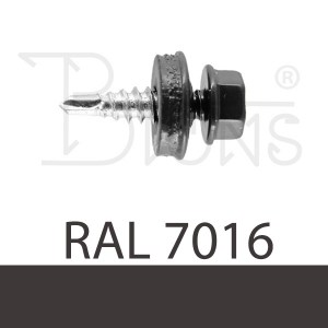 Samovrtný šroub pro spojení plechů 4,8 x 19 tmavě šedý RAL 7016 - obr. 1