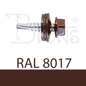 Samovrtný šroub pro spojení plechů 4,8 x 19 hnědý RAL 8017 - obr. 1