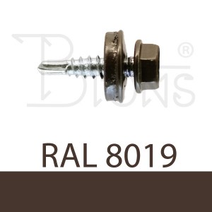 Samovrtný šroub pro spojení plechů 4,8 x 19 tmavě hnědý RAL 8019 - obr. 1