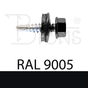 Samovrtný šroub pro spojení plechů 4,8 x 19 černý RAL 9005 - obr. 1