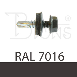Samovrtný šroub TEX 4,8 x 19 tmavě šedý RAL 7016 - obr. 1