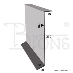 Krycí lišta krajového krovu rš 290 hnědá - obr. 2